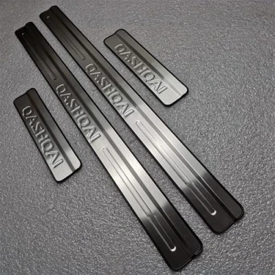Image of 4 pcs Car Door Sill Protector Strips for NIS san Qashqai J10 J11 2016 2022, Stainless Steel Auto Threshold Kick Plates Pedal Body Styling Decoration Accessory