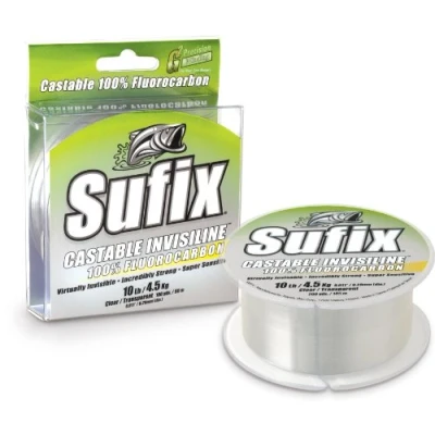 Image of Sufix Invisiline Casting Flourocarbon 100 Yards Spool Size Fishing Line (Clear, 8 Pound)