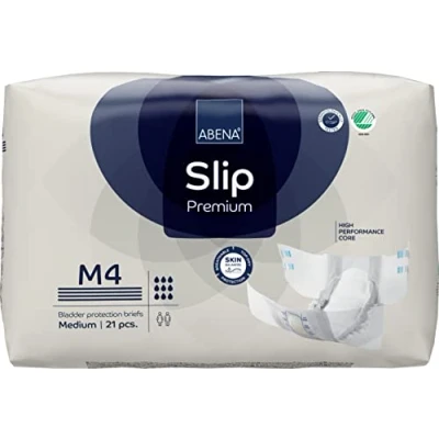 Image of ABENA Slip Premium All In One Incontinence Pads For Men &amp; Women, Eco Labelled Womens Pads, Mens Medium 4, 70 110cm Waist, 3600ml Absorbency, 4x 21PK