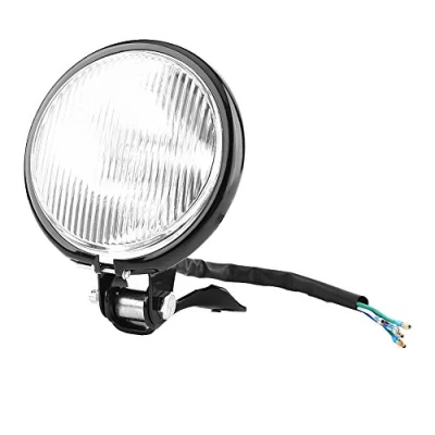 Image of 5&quot; Round motorcycle LED Headlight, Keesno 12V Universal Retro Headlight Front Head Lights for Yamaha Kawasaki Honda Suzuki Choppers Cafe Racer (Amber len) Automotive Lighting