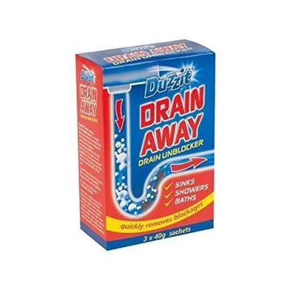 Image of Duzzit 3 x Drain Away 40g Sachets, Plastic