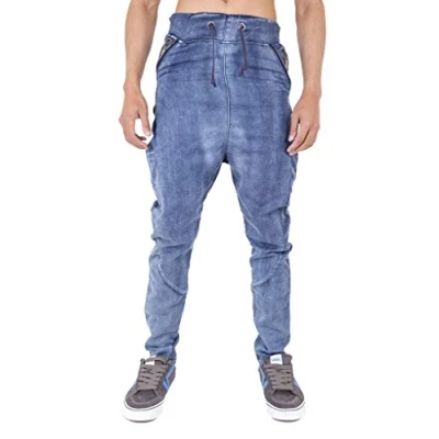 Image of Arrested Development Mens Drop Crotch Skinny Fit Sweatpants Denim Blue 28r