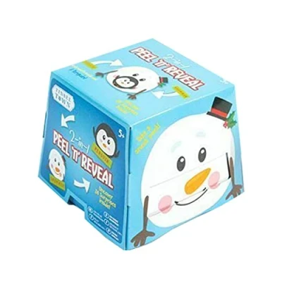 Image of Widdle Gifts Ltd 2 in 1 Peel and Reveal Christmas Pass the Parcel Game/Advent Snowman/Penguin 3944