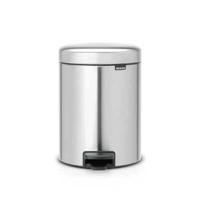 Image of Brabantia 112102 Pedal Bin newIcon with Plastic Inner Bucket, 5 Litre Matt Steel Fingerprint Proof