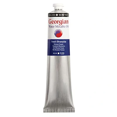 Image of Daler Rowney Georgian Water Mixable Oil Paint, Aluminium Tube, 6.76oz 200 ml, Viridian Hue