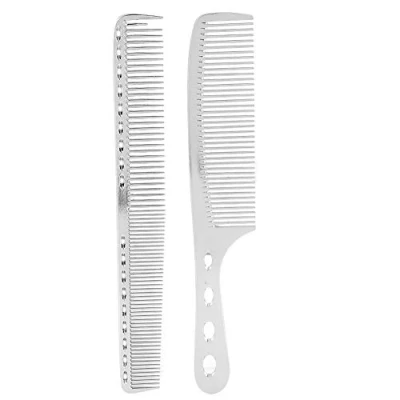 Image of Broco 2Pcs/Set Hair Comb Space Aluminum Stainless Steel Anti static Sparse Haircut Beauty Tool