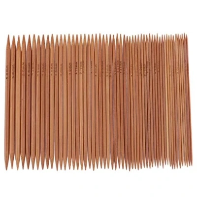 Image of Inzopo 75 Pieces 2.0mm 5.0mm Double Pointed Carbonized Bamboo Knitting Needles Crochet Set