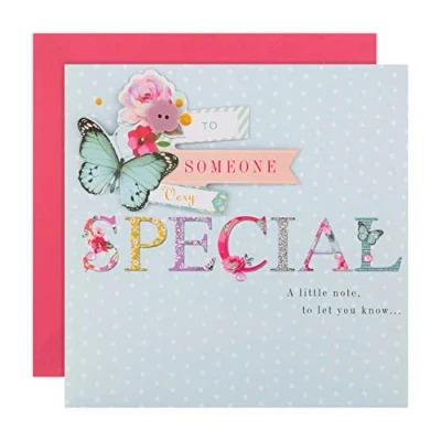 Image of Hallmark Birthday Card for Someone Special Contemporary Butterfly &amp; Flowers Design