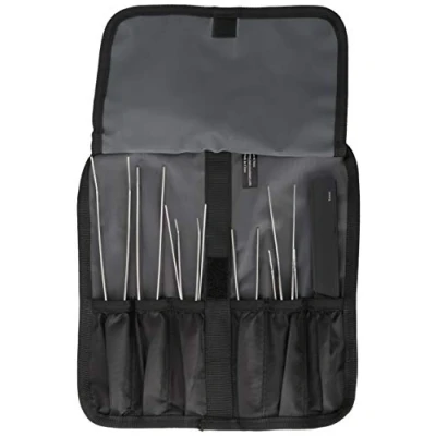 Image of Mercer Culinary Deluke Plating Tongs Kit, 10 pieces, Stainless Steel, 12x12x3 cm ,M35152
