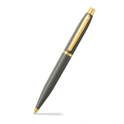 Image of Sheaffer VFM 9427 Glossy Light Grey Ballpoint Pen With PVD Gold Tone Trim Premium