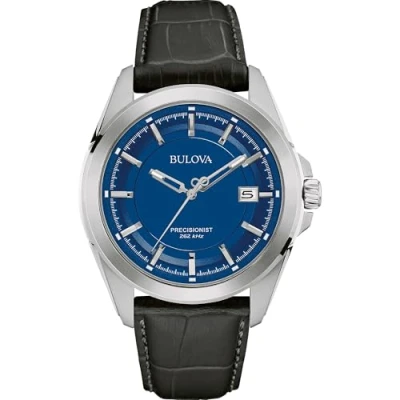 Image of Bulova Men Analog Quartz Watch with Leather Strap 96B257