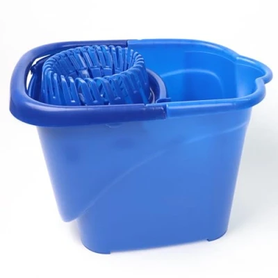 Image of DIVCHI Mop Bucket Lightweight &amp; Portable Floor Cleaning Mopping With Removable Wringer Carry Handle Convenient Pouring Spout (BLUE)