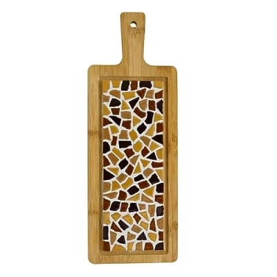 Image of Little Creations Mosaik Serving Board Beige DIY Craft Set Adults Create Your Own Plate 40 cm Sustainable Design Versatile Uses