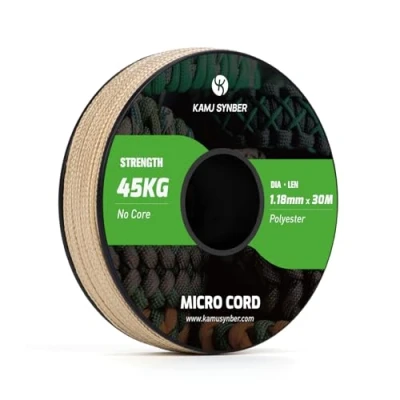 Image of Kamu Synber Micro Cord 1.18mm Paracord Braided Rope 30m Spool for Bracelet, Crafting, Jewelry Making, Key Chains Support 45kg Khaki