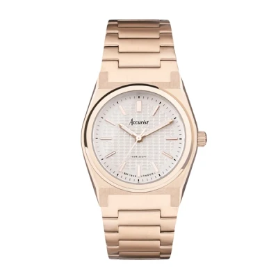 Image of Accurist Ladies Origin 32mm Quartz Watch in White with Analogue Display, and Stainless Steel Bracelet 70017
