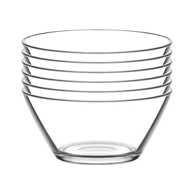 Image of LAV 12x Clear 10.5cm Vega Glass Serving Bowls Small Kitchen Pasta Salad Fruit Party Platter Food Dip Snack Dishes Set