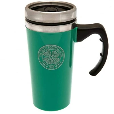 Image of Celtic FC Official Aluminium Travel Mug (One Size) (Green)