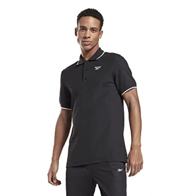 Image of Reebok Mens Training Essentials Polo Shirt, Black, L EU
