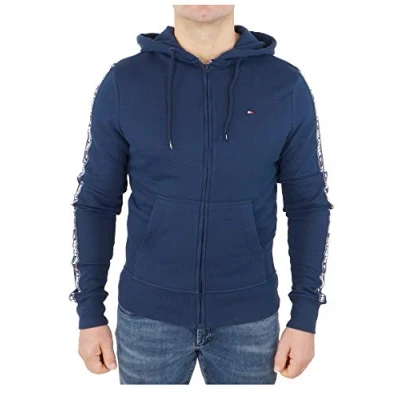 Image of Tommy Hilfiger Men&#039;s Hoody Ls Hwk Um0um00708 Sweatshirt, Blue (Navy Blazer), S