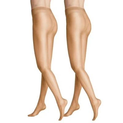 Image of Hudson Women&#039;s Simply Shine 15 2 Pack Transparent Schimmernd Tights, Denier, Makeup 0019, 44 46 (Pack of 2)