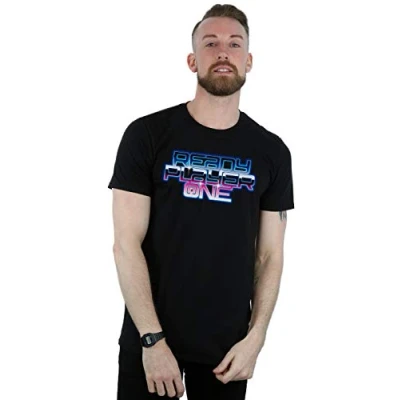 Image of Absolute Cult Ready Player One Men&#039;s Gradient Logo T Shirt Black Large