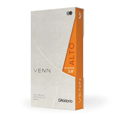 Image of D&#039;Addario VENN G2 Synthetic Alto Saxophone Reeds Sax with Advanced Reed Construction of Polymer Fibers, Resin, Natural Cane Strength 3.0+