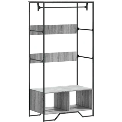 Image of vidaXL Wardrobe Grey Sonoma 90x50x180 cm Engineered Wood