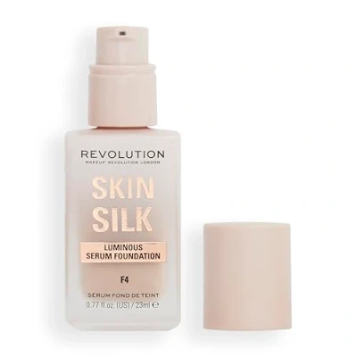 Image of Makeup Revolution, Skin Silk Serum Foundation, Light to Medium Coverage, Contains Hyaluronic Acid, F4, 23ml