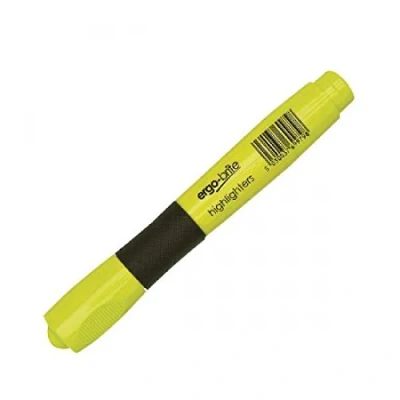 Image of Ergo Brite Ergonomic Highlighter Pen Yellow (Pack of 10)