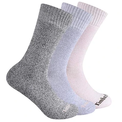 Image of Timberland Women&#039;s 3 Pack Ribbed Marled Boot Socks, Grape Leaf, One Size