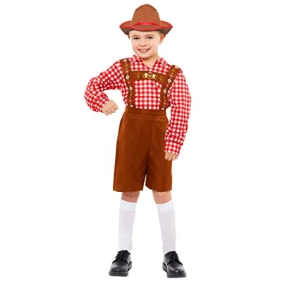 Image of amscan 9917579 9917576 Childs Bavarian Boy in Red Fancy Dress Costume Kids Oktoberfest Party Outfit