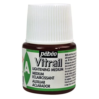 Image of Pebeo 45 ml Vitrail Lightening Medium Stained Glass Effect Paint, Transparent, 051000