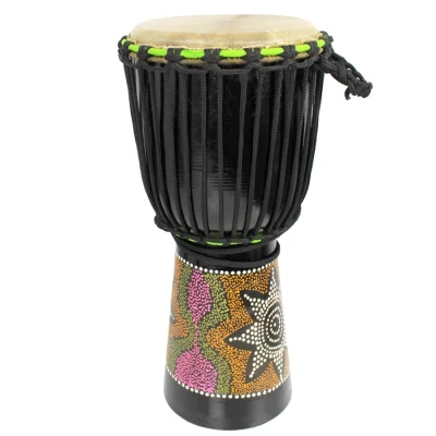 Image of A Star 8 Inch Painted Colourful West African Djembe Drum Authentic Handmade, Rope Tuned, Natural Skin Head Educational Hand 50 cm Height.