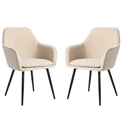 Image of Genesis Accent Dining Chairs, Metal, Cream, One Size