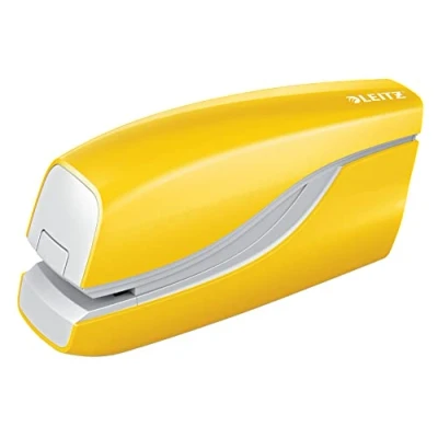 Image of Leitz Electric Stapler, 10 Sheet Capacity, Battery Powered, WOW Range, 55661016 Yellow