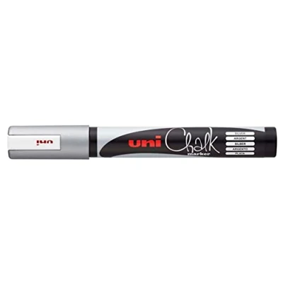 Image of uni ball Chalk PWE 5M Marker (Round Tip) Silver 2.5mm (PWE AR)