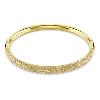 Image of Swarovski Sublima Round Bangle, Brown, Gold shiny