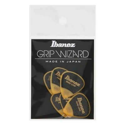 Image of Ibanez PPA16MSG Wizard Series, Sand Grip Picks 6 Pack 0.8mm (PPA16MSGYE)
