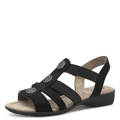 Image of Jana Women&#039;s 8 28165 42 Flat Sandal, Black, 4 UK
