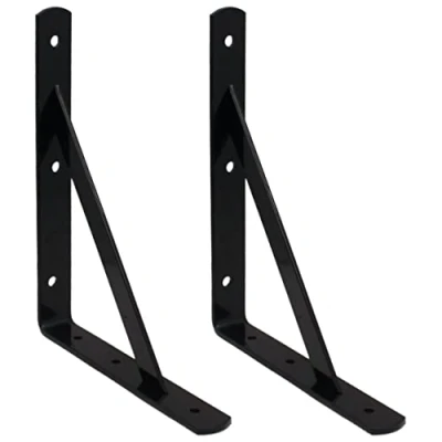 Image of Self Bracket Reinforced Stay 250x300x30x4mm Black Pack of 2