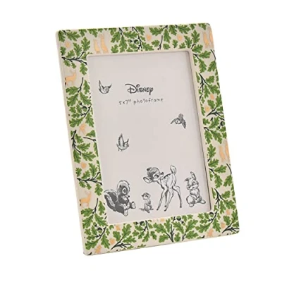Image of Disney Bambi Ceramic Frame With Gold Foil 5&quot; X 7&quot;