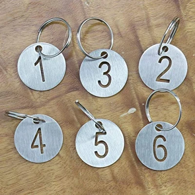 Image of Sourcemall Numbered Tags with Key Ring Stainless Steel Circle (1 10)