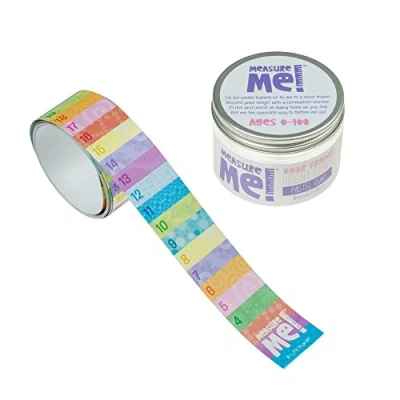Image of Measure Me! Roll up Door Frame Height Chart for Childrens Nursery Pastel Rows