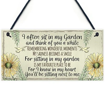 Image of RED OCEAN Garden Plaque Summer House Sign Shed Friendship Mum Nan Memorial Gift