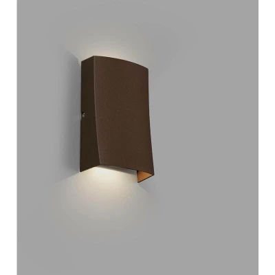 Image of Nairobi Outdoor LED Rust Brown Up Down Wall Light 6W 3000K IP54