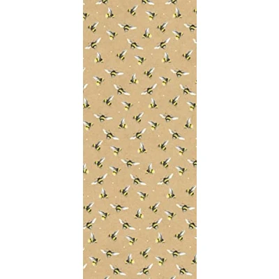 Image of Glick Four Sheets Luxury Tissue Paper, Bees Kraft (x4), Perfect for Gift Wrapping, Art &amp; Crafts, 750 x 500 mm, Yellow (TPC22)