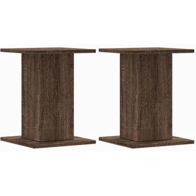 Image of vidaXL Plant Stands 2 pcs Brown Oak 30x30x40 cm Engineered Wood