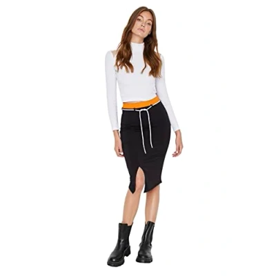 Image of Trendyol Women Midi Bodycon Knit Skirt Black