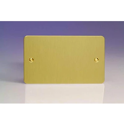 Image of Varilight 2G Blank Plate Ultra Flat Brushed Brass XFBDB