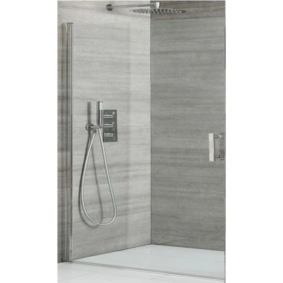 Image of Milano Portland Chrome Single Hinged Frameless Shower Door 700mm